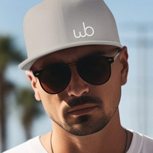 Grey Snapback with White Embroidered Wb Logo