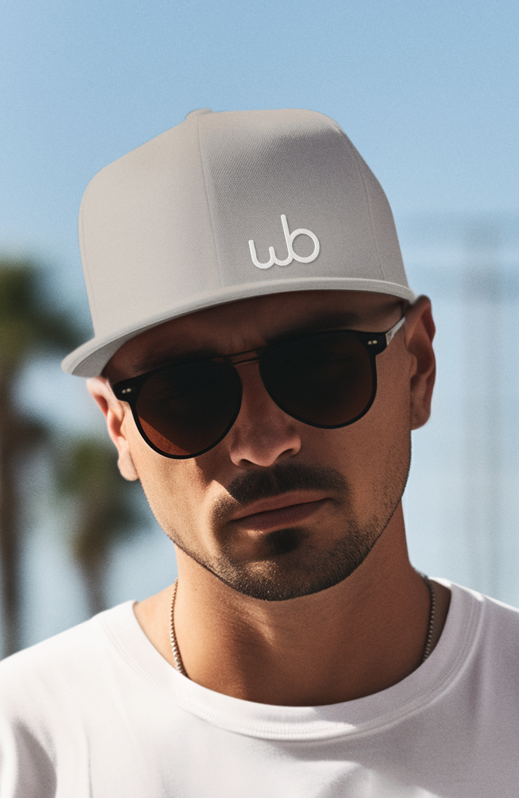 Grey Snapback with White Embroidered Wb Logo