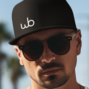 Black Snapback with White Embroidered Wb Logo